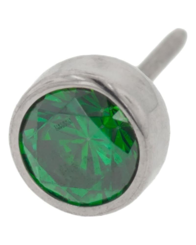 Threadless Titanium Bezel-Set Gem End - Tiny (1.5 mm) Emerald $11.11 Body Jewelry