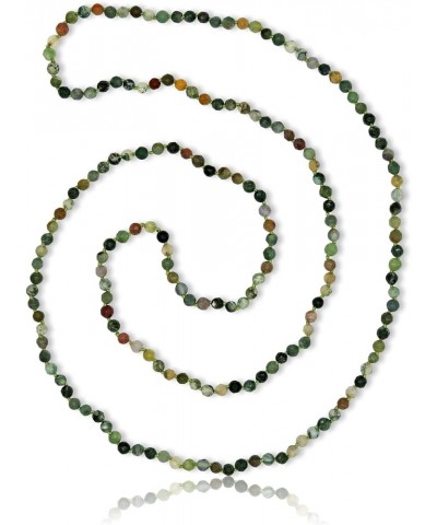 36 Inch Opera Length 3.5-5MM Micro-cut Petite Size Semi-precious Stone Dainty Light Weight Mala Chakra Infinity Slip-on Style...