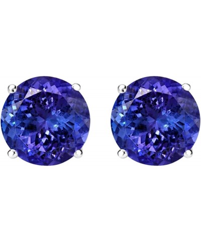 1/2-10 Carat Total Weight Natural Tanzanite Stud Earrings 4 Prong Push Back 3.01 Carat 14K White Gold $1.00 Earrings