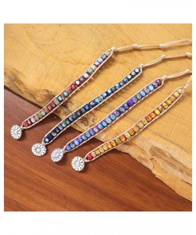 Natural Stone Bohemian Style Imperial Jasper Gemstone Beads Bracelet Jewelry Color1 $9.68 Bracelets