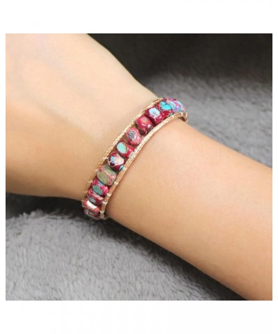 Natural Stone Bohemian Style Imperial Jasper Gemstone Beads Bracelet Jewelry Color1 $9.68 Bracelets