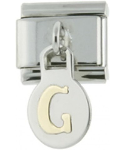 Stainless Steel 18k Gold Hanging Italian Charm Initial Letters A To Z for Italian Charm Bracelets Initial G $10.06 Bracelets