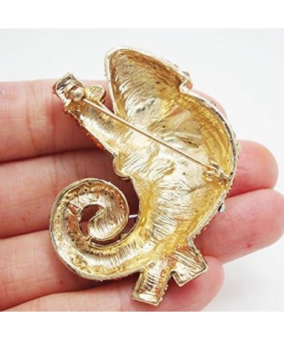 TTjewelry Vintage Chameleon Animal Brooch Pin Multi-Color Rhinestone Crystal Gold Tone $9.63 Brooches & Pins