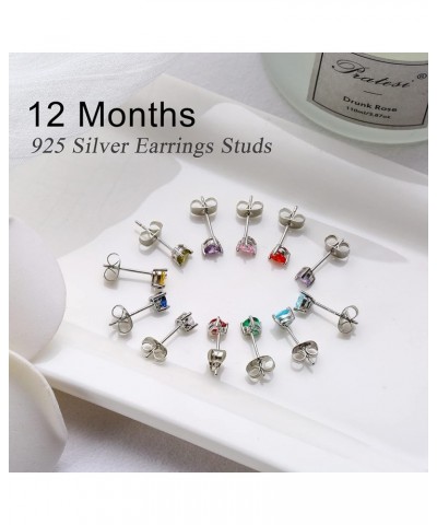 Small Heart Hoop Earrings for Girls Sterling Silver Plating Birthstone Earrings for Women Cute Cubic Zirconia Stud Huggie Hoo...