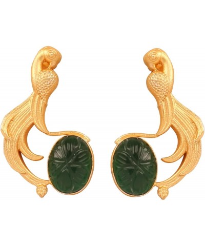 Indian Bollywood Artistic large stud designer Earrings jewelry in Gold or Silver Tone For Women. DJ98 Green $11.59 Earrings