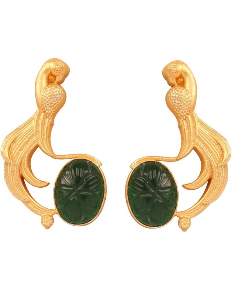 Indian Bollywood Artistic large stud designer Earrings jewelry in Gold or Silver Tone For Women. DJ98 Green $11.59 Earrings