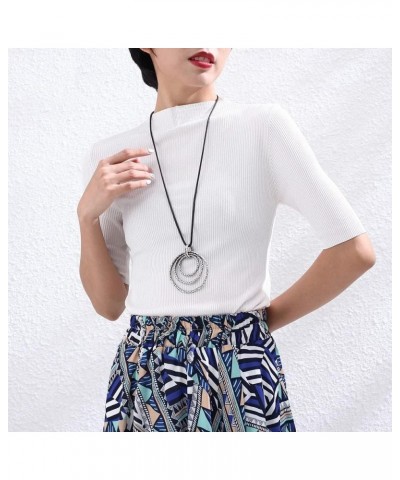 Womens Multilayer Pendant Necklaces Vintage Jewelry Fashion Long Sweater Necklace for Woman W9-X4S1-9YX8 $6.59 Necklaces