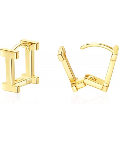 Chunky Gold Plated Initial Hoop Earrings for Women 14K Gold Plated Letters A-Z Hoop Earrings for Women I : Gold Plated $8.84 ...