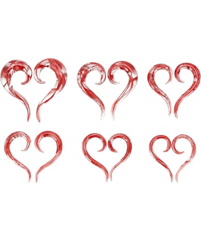 2 PC Glass Ear Tapers Plugs 8G-00G Seahorse Spiral Gauges Piercing Jewelry Set 00G(10mm) Red $8.63 Body Jewelry