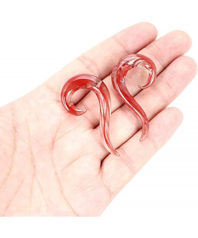 2 PC Glass Ear Tapers Plugs 8G-00G Seahorse Spiral Gauges Piercing Jewelry Set 00G(10mm) Red $8.63 Body Jewelry