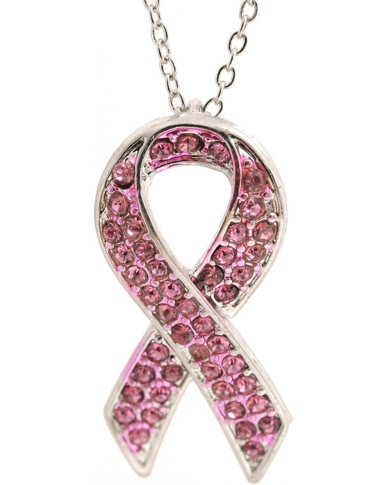 Breast Cancer Awareness Pink Ribbon Necklace $8.66 Necklaces