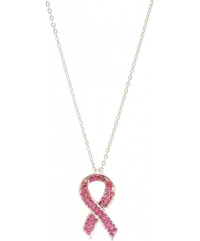 Breast Cancer Awareness Pink Ribbon Necklace $8.66 Necklaces