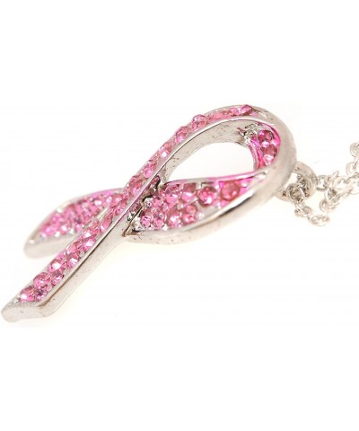 Breast Cancer Awareness Pink Ribbon Necklace $8.66 Necklaces