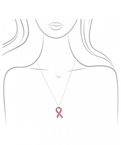 Breast Cancer Awareness Pink Ribbon Necklace $8.66 Necklaces