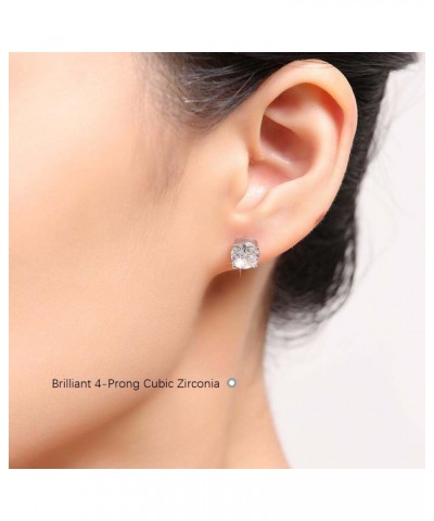 Simulated Diamond Stud Earrings for Women Hypoallergenic Sterling Silver CZ Stud Earring Set | Friction Butterfly Backs 4 Pai...