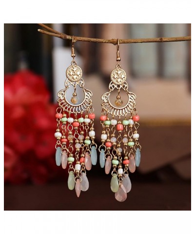 Earring Hoop Stud Drop & Dangle, Drop Earrings High-end Hollow Out Beads Bohemia Style Tassel Women Hook Earrings Dating Jewe...