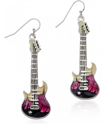 Colorful Electric Guitar Fashion Earrings - Purple & Pink, Perfect Gift $9.68 Earrings