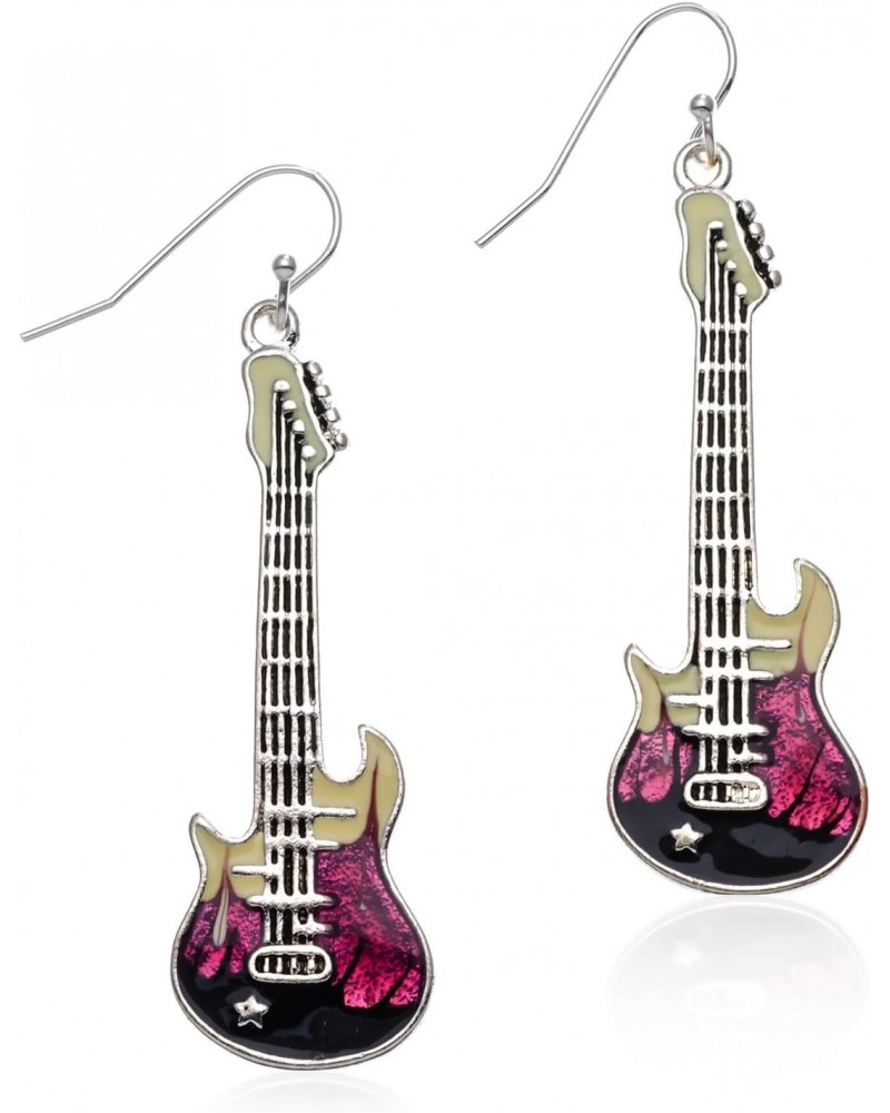 Colorful Electric Guitar Fashion Earrings - Purple & Pink, Perfect Gift $9.68 Earrings