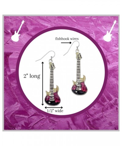 Colorful Electric Guitar Fashion Earrings - Purple & Pink, Perfect Gift $9.68 Earrings