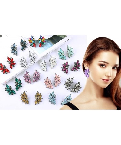 Glitter Rhinestone Statement Earrings for Women Fashion Bling Colorful Crystal Cluster Drop Dangle Earrings for Girls O-Lake ...