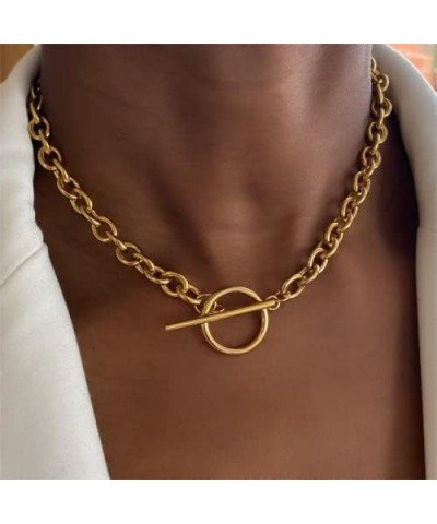 2022 Fashion New Chunky Chain Necklace Women Simple Toggle Clasp Stainless Steel Chain Necklace for Women Jewelry Gift 6 $20....