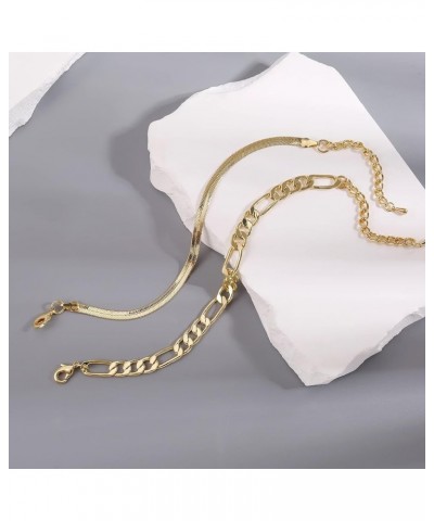 Gold Chain Bracelets Set for Women 14K Real Gold Plated Link Chain Trendy Stackable Bracelets for Women Gold - 2 Piece Set $1...