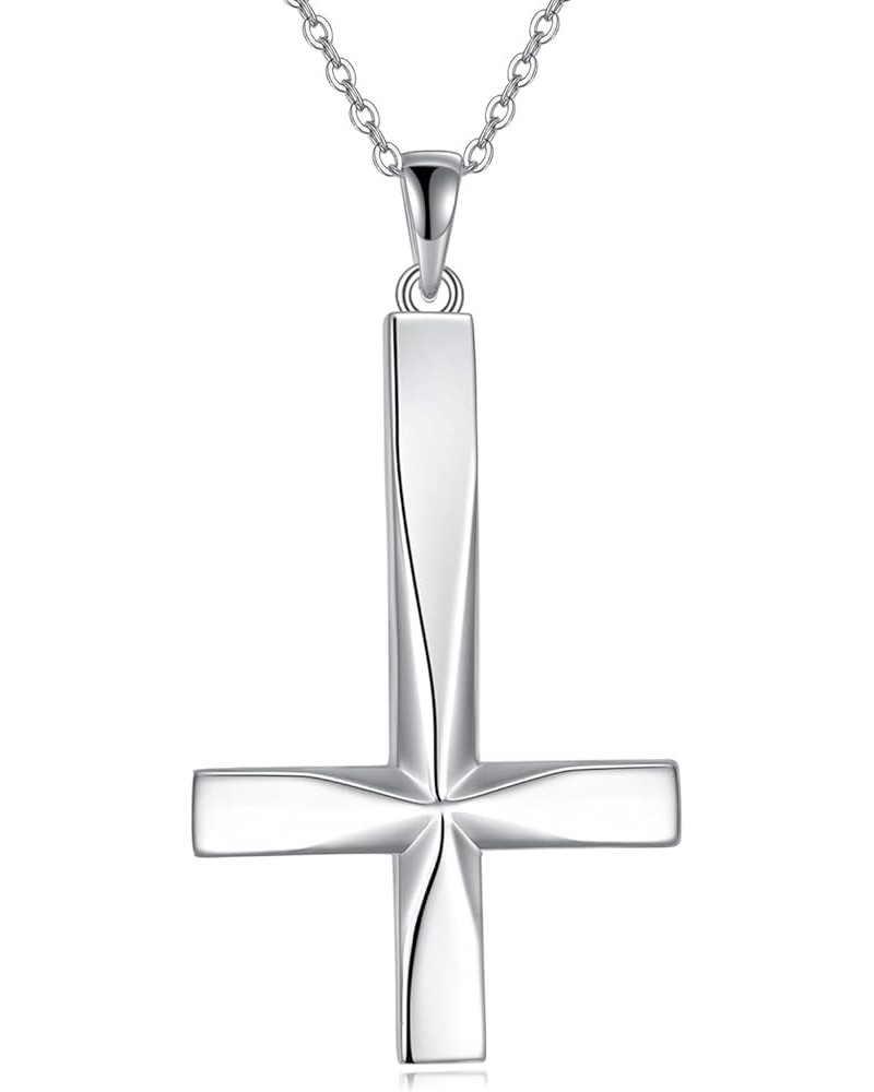 Religious Cross Pendant Necklace Sterling Silver Origami Cross Pendant Gifts for Women Men Jewelry C-Origami $20.39 Necklaces