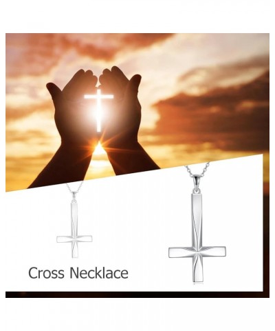 Religious Cross Pendant Necklace Sterling Silver Origami Cross Pendant Gifts for Women Men Jewelry C-Origami $20.39 Necklaces