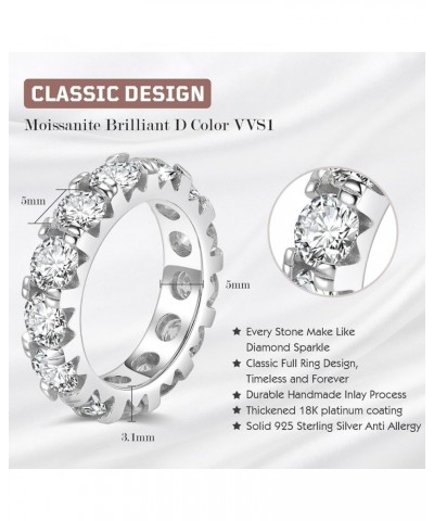 1.1-6.5ct Moissanite Engagement Promise Ring for Women - Diamond Wedding Band 925 Sterling Silver D Color VVS with Certificat...