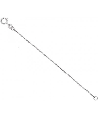 14k White Gold Diamond-Cut Solid Cable Chain Necklace 1.00mm Extender Safety Chain 5.25 Inches $56.29 Necklaces