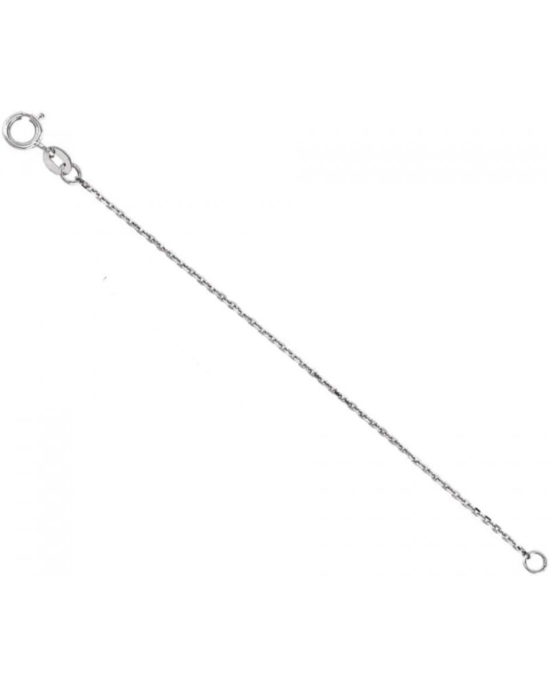 14k White Gold Diamond-Cut Solid Cable Chain Necklace 1.00mm Extender Safety Chain 5.25 Inches $56.29 Necklaces