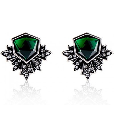 Women Rhinestone Green Stud Earrings $9.71 Earrings