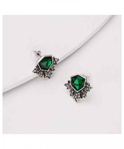 Women Rhinestone Green Stud Earrings $9.71 Earrings