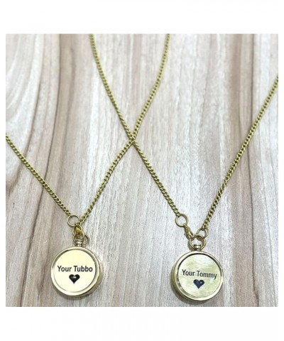 Your Tommy Your Tubbo Brass Compass Necklace Pair - Love Pendent Compass Locket $7.68 Necklaces