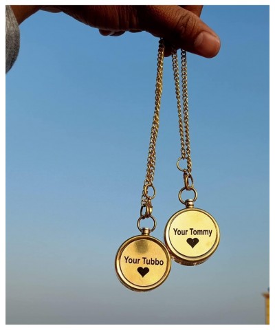 Your Tommy Your Tubbo Brass Compass Necklace Pair - Love Pendent Compass Locket $7.68 Necklaces