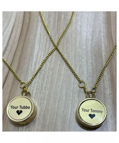 Your Tommy Your Tubbo Brass Compass Necklace Pair - Love Pendent Compass Locket $7.68 Necklaces