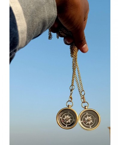 Your Tommy Your Tubbo Brass Compass Necklace Pair - Love Pendent Compass Locket $7.68 Necklaces