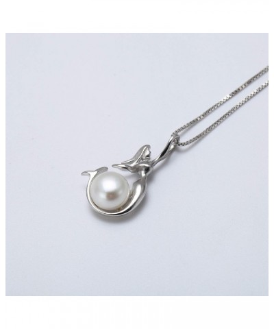 Womens Jewelry 925 Sterling Silver and Freshwater-Cultured Pearl Mermaid Pendant Necklace 18+2" (Silver) (Silver) $12.74 Neck...