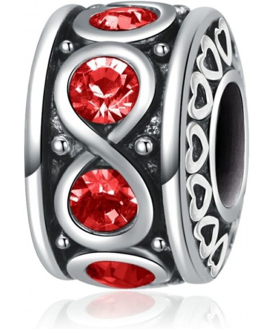 Infinity Heart Love Crystal Charm Compatible With Pandora Charms Bracelets Red $8.62 Bracelets