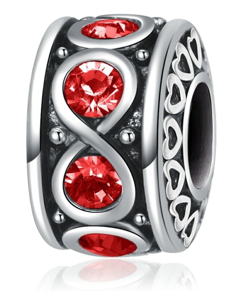 Infinity Heart Love Crystal Charm Compatible With Pandora Charms Bracelets Red $8.62 Bracelets