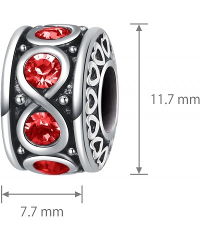 Infinity Heart Love Crystal Charm Compatible With Pandora Charms Bracelets Red $8.62 Bracelets