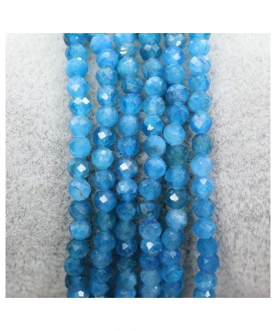 Gem Semi Precious Gemstones 4mm Natural Stone Round Beads Crystal Jasper Stretch Bracelet 7.2 Inch Unisex 4mm Faceted Blue Ap...