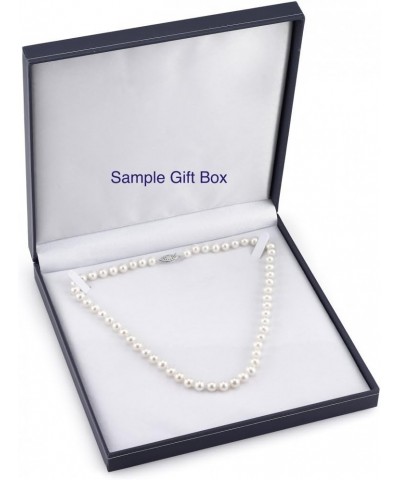 14K Gold 7.0-7.5mm AAA Quality Round Genuine White Double Japanese Akoya Saltwater Cultured Pearl Necklace in 16-17" Length f...