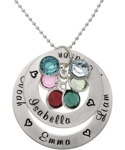 Personalized My Loves Sterling Silver Necklace. Customize 2 Round Charms with birthstones. Choice of Sterling Chain. Gift For...