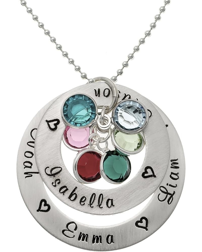 Personalized My Loves Sterling Silver Necklace. Customize 2 Round Charms with birthstones. Choice of Sterling Chain. Gift For...