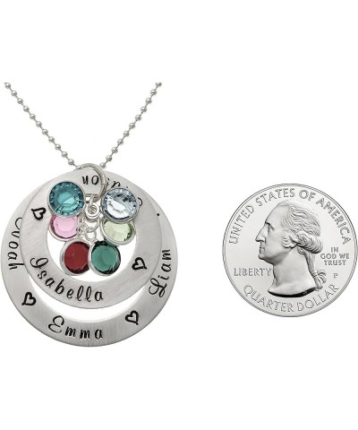 Personalized My Loves Sterling Silver Necklace. Customize 2 Round Charms with birthstones. Choice of Sterling Chain. Gift For...