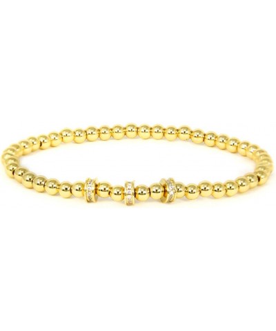 by you Women Teen Girls Stainless Steel Fashion Design Charm Rhinestone Gold Silver Bead Ball Stretchable Elastic Bracelets M...