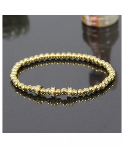 by you Women Teen Girls Stainless Steel Fashion Design Charm Rhinestone Gold Silver Bead Ball Stretchable Elastic Bracelets M...