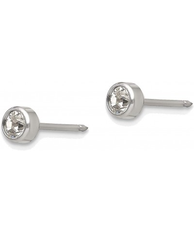 Inverness Titanium 4mm Bezel Crystal Earrings in Titanium $19.02 Earrings