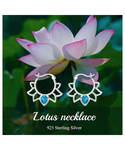 925 Sterling Silver Boho/Lotus Hoop Earrings Yoga hoop Earrings Boho Style Jewelry Gifts for Women Girls Lotus-2 $18.87 Earrings